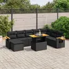 Image de Vidaxl Salon De Jardin 9 Pcs Avec Coussins Noir RÃ©sine TressÃ©e