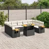 Image de Vidaxl Salon De Jardin 10 Pcs Avec Coussins Noir RÃ©sine TressÃ©e