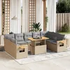 Image de Vidaxl Salon De Jardin Avec Coussins 10 Pcs Beige RÃ©sine TressÃ©e