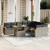 Image de Vidaxl Salon De Jardin Avec Coussins 10 Pcs Gris RÃ©sine TressÃ©e