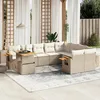 Image de Vidaxl Salon De Jardin Avec Coussins 10 Pcs Beige RÃ©sine TressÃ©e