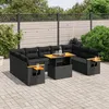 Image de Vidaxl Salon De Jardin 11 Pcs Avec Coussins Noir RÃ©sine TressÃ©e