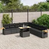 Image de Vidaxl Salon De Jardin 11 Pcs Avec Coussins Noir RÃ©sine TressÃ©e