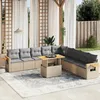 Image de Vidaxl Salon De Jardin 11 Pcs Avec Coussins Beige RÃ©sine TressÃ©e