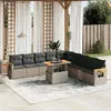Image de Vidaxl Salon De Jardin 11 Pcs Avec Coussins Gris RÃ©sine TressÃ©e