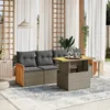 Image de Vidaxl Salon De Jardin 5 Pcs Avec Coussins Gris RÃ©sine TressÃ©e