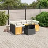 Image de Vidaxl Salon De Jardin 7 Pcs Avec Coussins Noir RÃ©sine TressÃ©e