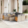 Image de Vidaxl Salon De Jardin Avec Coussins 9 Pcs Beige RÃ©sine TressÃ©e