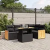 Image de Vidaxl Salon De Jardin 6 Pcs Avec Coussins Noir RÃ©sine TressÃ©e