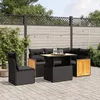 Image de Vidaxl Salon De Jardin 6 Pcs Avec Coussins Noir RÃ©sine TressÃ©e