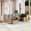 Image de Vidaxl Salon De Jardin Avec Coussins 7 Pcs Beige RÃ©sine TressÃ©e