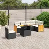 Image de Vidaxl Salon De Jardin 7 Pcs Avec Coussins Noir RÃ©sine TressÃ©e