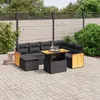 Image de Vidaxl Salon De Jardin 8 Pcs Avec Coussins Noir RÃ©sine TressÃ©e
