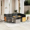 Image de Vidaxl Salon De Jardin 8 Pcs Avec Coussins Gris RÃ©sine TressÃ©e