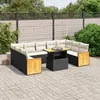 Image de Vidaxl Salon De Jardin 10 Pcs Avec Coussins Noir RÃ©sine TressÃ©e