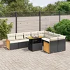 Image de Vidaxl Salon De Jardin 10 Pcs Avec Coussins Noir RÃ©sine TressÃ©e