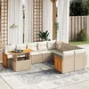 Image de Vidaxl Salon De Jardin Avec Coussins 10 Pcs Beige RÃ©sine TressÃ©e