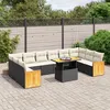 Image de Vidaxl Salon De Jardin 11 Pcs Avec Coussins Noir RÃ©sine TressÃ©e