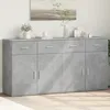 Image de vidaXL Buffets 2 pcs gris bÃ©ton 79x38x80 cm bois d'ingÃ©nierie