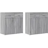 Image de vidaXL Buffets 2 pcs sonoma gris 79x38x80 cm bois d'ingÃ©nierie