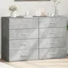 Image de vidaXL Buffets 2 pcs gris bÃ©ton 60x39x80 cm bois d'ingÃ©nierie