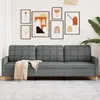 Image de vidaXL CanapÃ© Ã  3 places Gris foncÃ© 210 cm Tissu