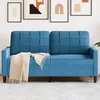 Image de vidaXL CanapÃ© Ã  2 places Bleu 140 cm Velours