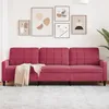 Image de vidaXL CanapÃ© Ã  3 places Rouge bordeaux 210 cm Velours