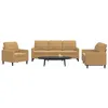 Image de vidaXL Ensemble de canapÃ©s 3 pcs avec coussins Marron Velours