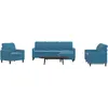 Image de vidaXL Ensemble de canapÃ©s 4 pcs avec coussins Bleu Velours