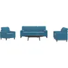 Image de vidaXL Ensemble de canapÃ©s 3pcs et coussins et traversins bleu velours