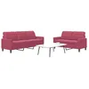 Image de vidaXL Ensemble de canapÃ©s 2 pcs avec coussins Rouge bordeaux Velours