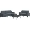 Image de vidaXL Ensemble de canapÃ©s 3 pcs avec coussins Gris foncÃ© Velours