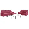 Image de vidaXL Ensemble de canapÃ©s 3 pcs avec coussins Rouge bordeaux Velours