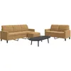 Image de vidaXL Ensemble de canapÃ©s 3 pcs avec coussins Marron Velours