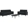 Image de vidaXL Ensemble de canapÃ©s 2pcs et coussins et traversins noir velours