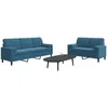 Image de vidaXL Ensemble de canapÃ©s 2pcs et coussins et traversins bleu velours