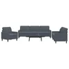 Image de vidaXL Ensemble de canapÃ©s 3 pcs avec coussins Gris foncÃ© Velours