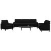 Image de vidaXL Ensemble de canapÃ©s 3 pcs avec coussins Noir Velours