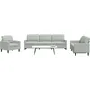 Image de vidaXL Ensemble de canapÃ©s 4 pcs avec coussins Gris clair Velours
