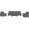 Image de vidaXL Ensemble de canapÃ©s 4 pcs avec coussins Gris foncÃ© Velours