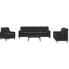 Image de vidaXL Ensemble de canapÃ©s 3pcs et coussins et traversins noir velours