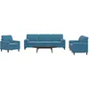 Image de vidaXL Ensemble de canapÃ©s 3pcs et coussins et traversins bleu velours