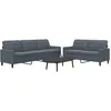 Image de vidaXL Ensemble de canapÃ©s 2 pcs avec coussins Gris foncÃ© Velours