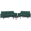 Image de vidaXL Ensemble de canapÃ©s 2 pcs avec coussins Vert foncÃ© Velours