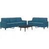 Image de vidaXL Ensemble de canapÃ©s 2 pcs avec coussins Bleu Velours