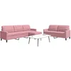 Image de vidaXL Ensemble de canapÃ©s 3 pcs avec coussins Rose Velours