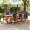 Image de Vidaxl Chaises Pliables De Jardin Lot De 8 Bois D'acacia Et TextilÃ¨ne