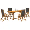 Image de Vidaxl Ensemble Ã Manger De Jardin 5pcs Bois D'acacia Solide TextilÃ¨ne