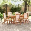 Image de Vidaxl Ensemble Ã Manger De Jardin 7pcs Bois D'acacia Solide TextilÃ¨ne